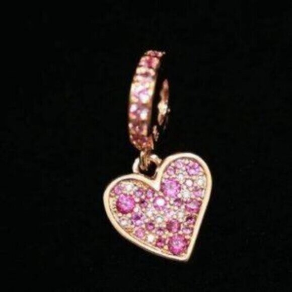 Pandora Pink Crystal Heart Bracelet Charm - Picture 4 of 5